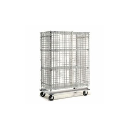 Nexel Dolly Base Security Truck, PolyZBrite, 24W x 48L x 70H, Rubber, 4 Swivel, 2 Brake Casters STH2448ZB